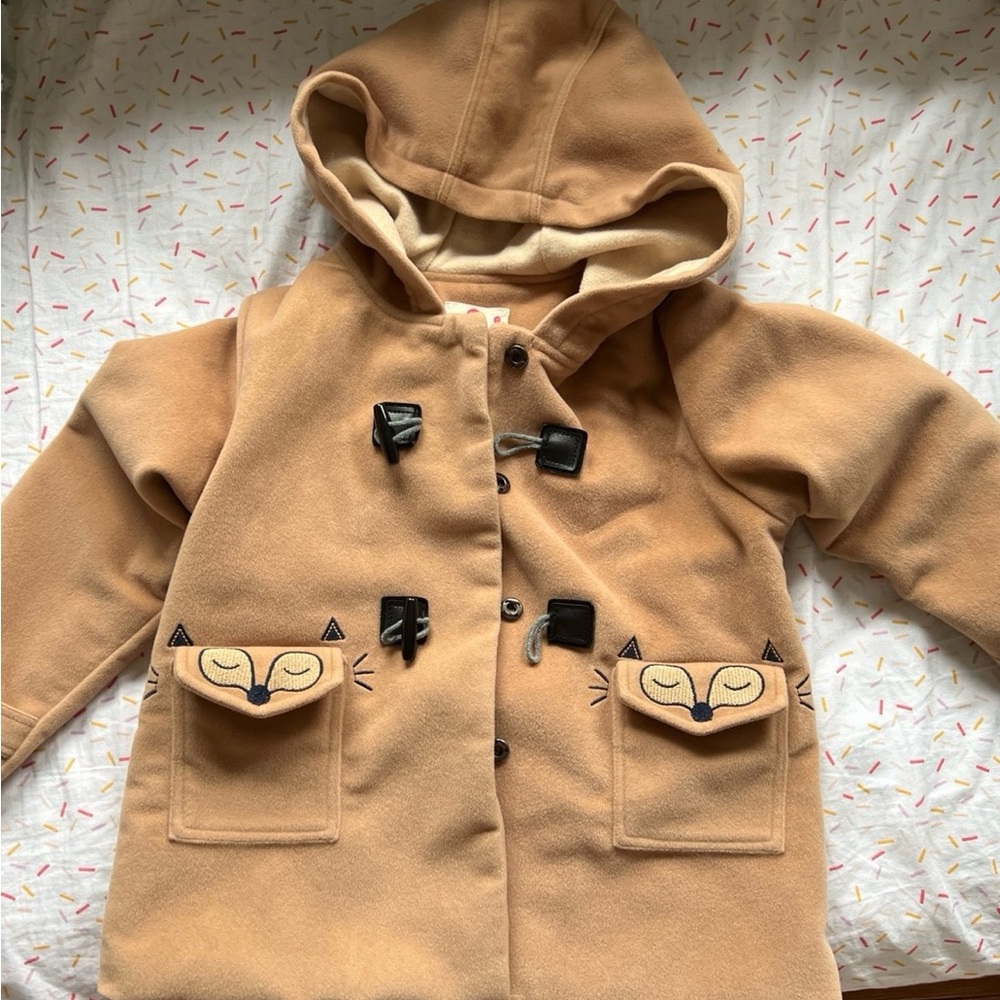 Girl fox pocket coat 3T